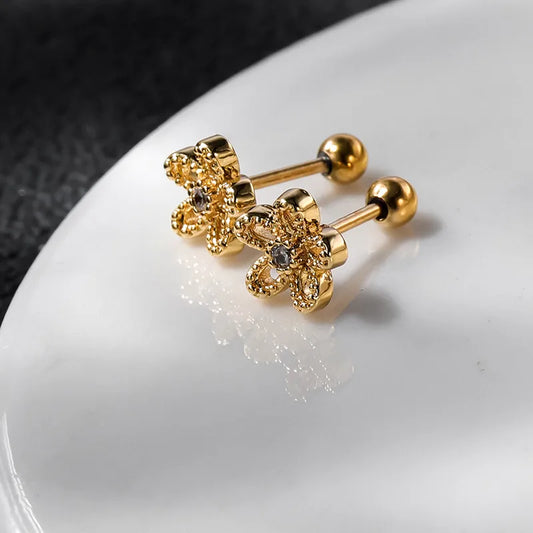 Sweet Flower 18K Gold Plated Stainless Steel  Earring