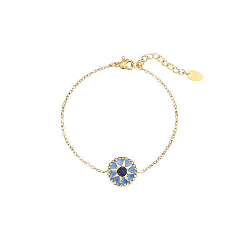 Casual Simple Style Round Star 304 Stainless Steel opal Opal Gold Plated Inlay Bracelets Necklace