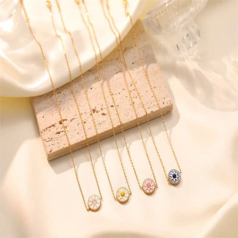 Casual Simple Style Round Star 304 Stainless Steel opal Opal Gold Plated Inlay Bracelets Necklace