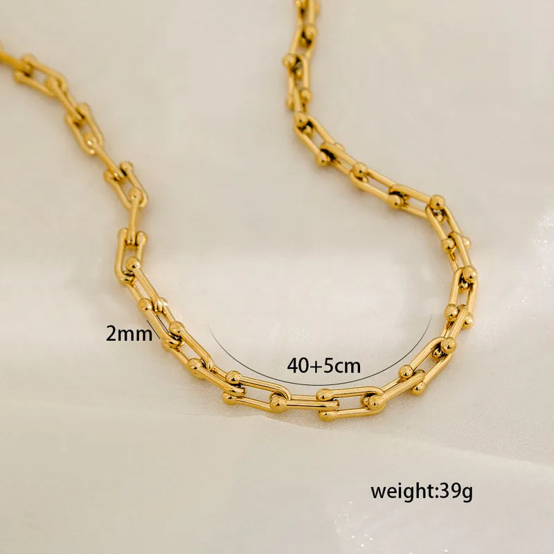 Streetwear 304 Stainless Steel 18K Gold Plated Necklace