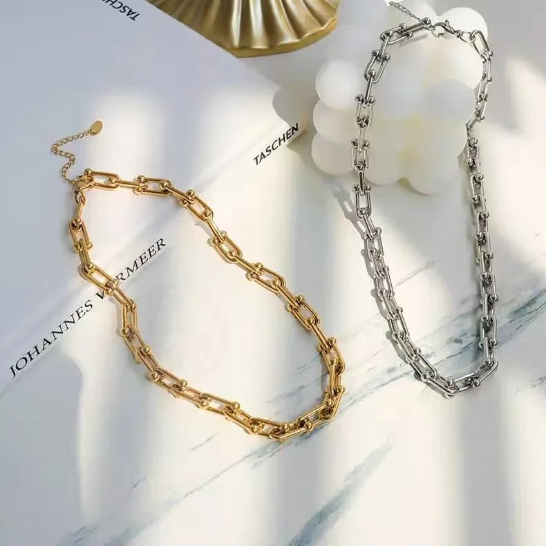 Streetwear 304 Stainless Steel 18K Gold Plated Necklace