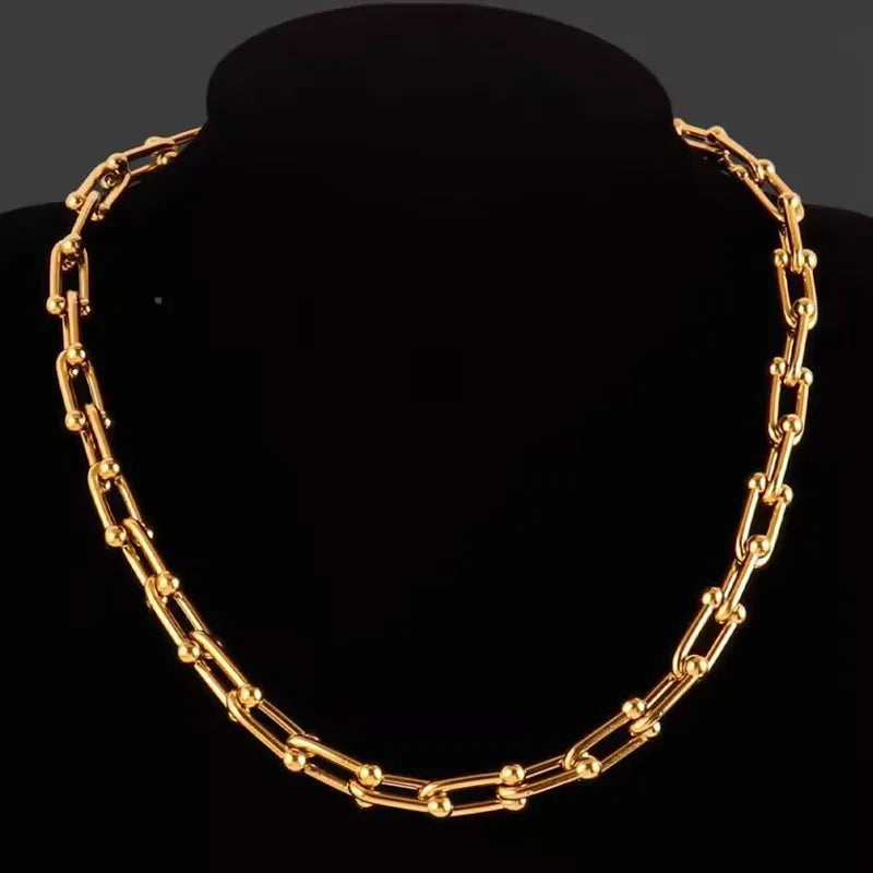 Streetwear 304 Stainless Steel 18K Gold Plated Necklace
