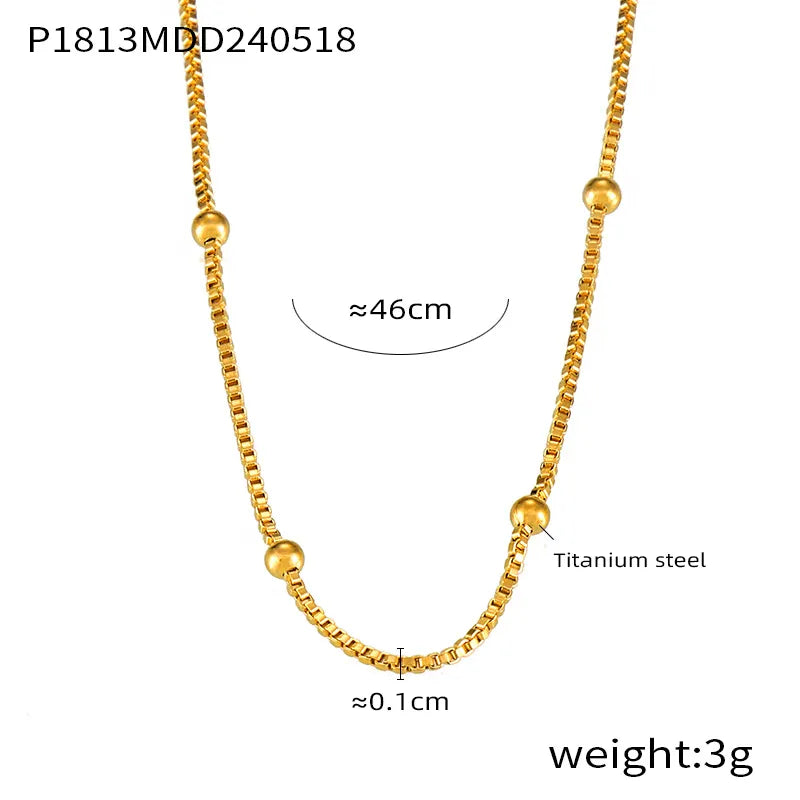 Simple Style Commute Geometric Solid Color 304 Stainless Steel 18K Gold Plated Plating Necklace