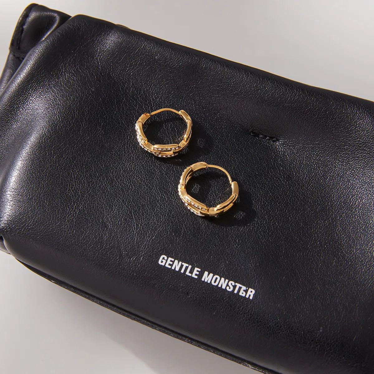 Buckle Up 18K Gold Plated Stainless Steel + Zircon White Zircon Chain Earring