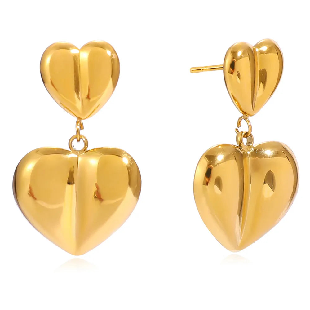 Sweet Heart 18K Gold Plated  304 Stainless Steel Earring