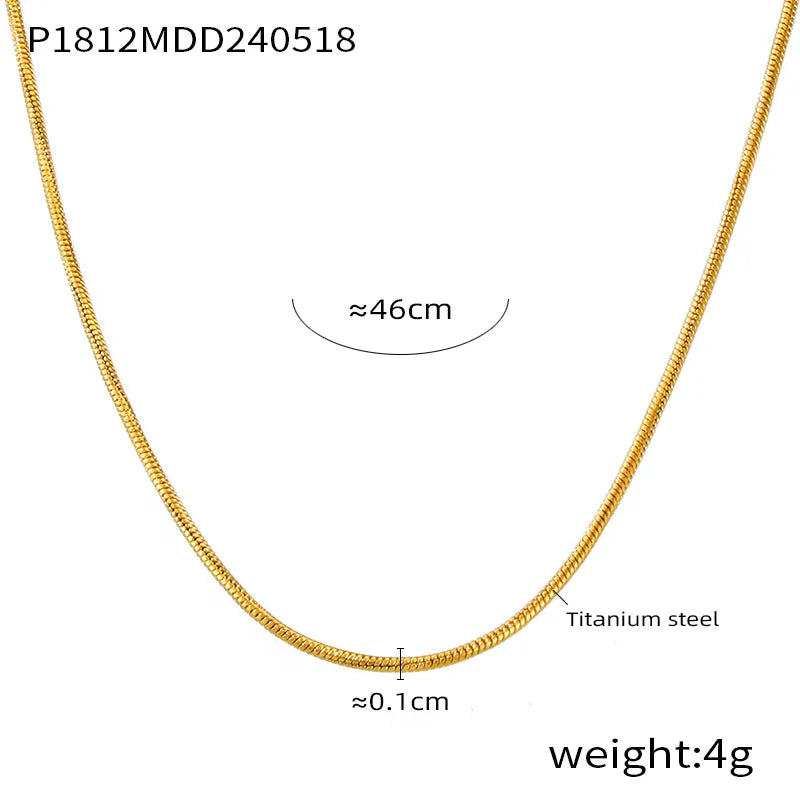 Simple Style Commute Geometric Solid Color 304 Stainless Steel 18K Gold Plated Plating Necklace